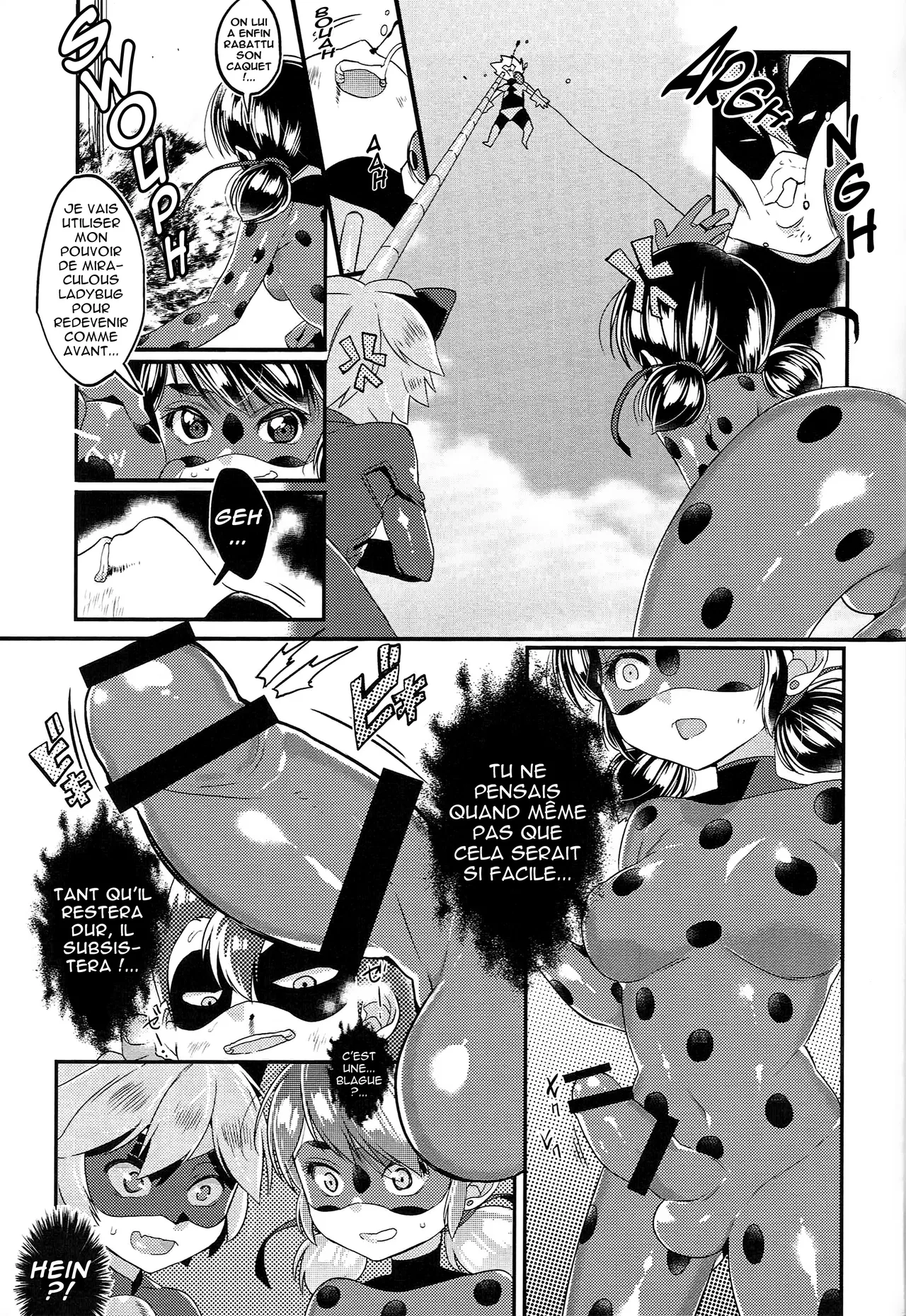 Teki no Shoi de Futanari ni Sareta Ladybug ga Cat Noir no Shojo o Ubacchau Hon  Un super-vilain a transforme Ladybug en Futanari qui sest empressee de prendre la virginite de Chat Noir numero d'image 3