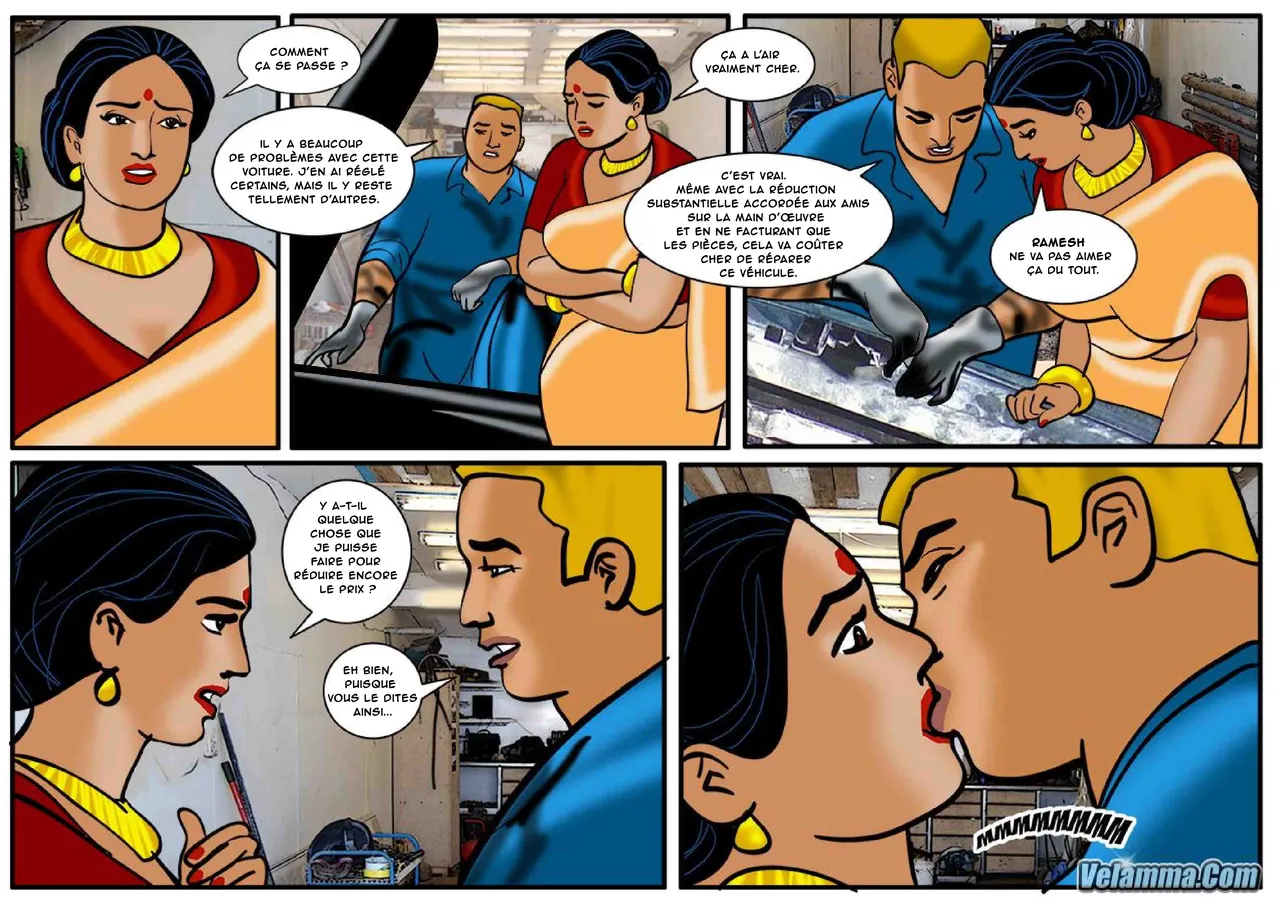 Velamma - 042- Se salit et se graisse chez le mecanicien numero d'image 13