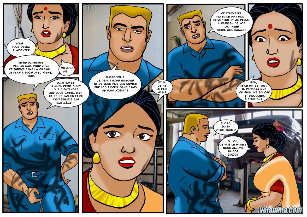 Velamma - 042- Se salit et se graisse chez le mecanicien numero d'image 15