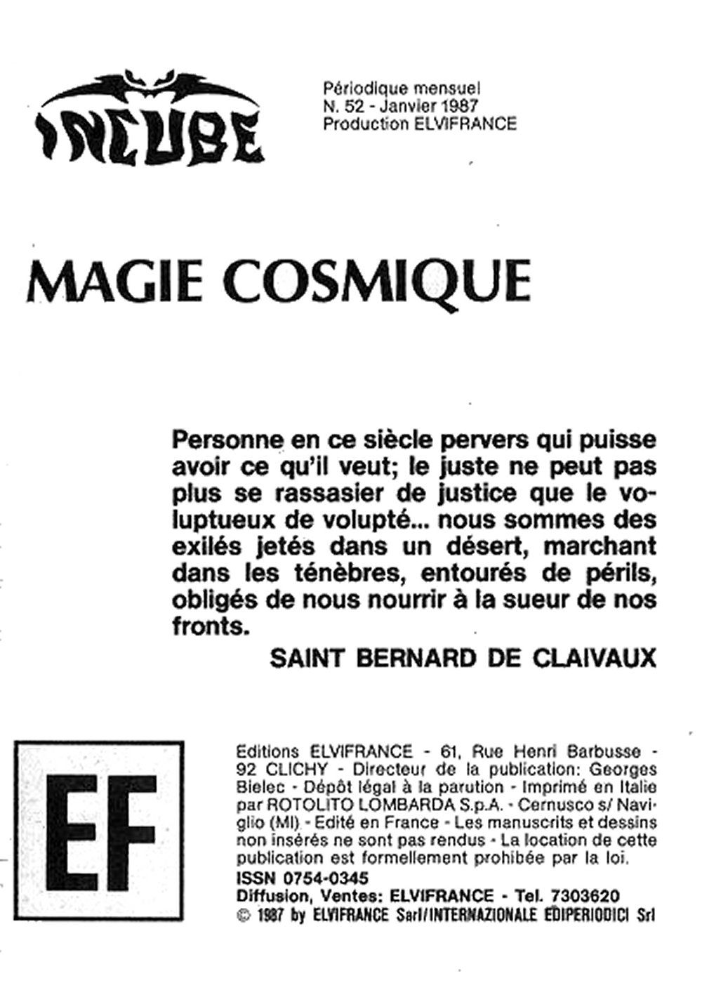Elvifrance - Incube - 52 - Magie Cosmique numero d'image 1
