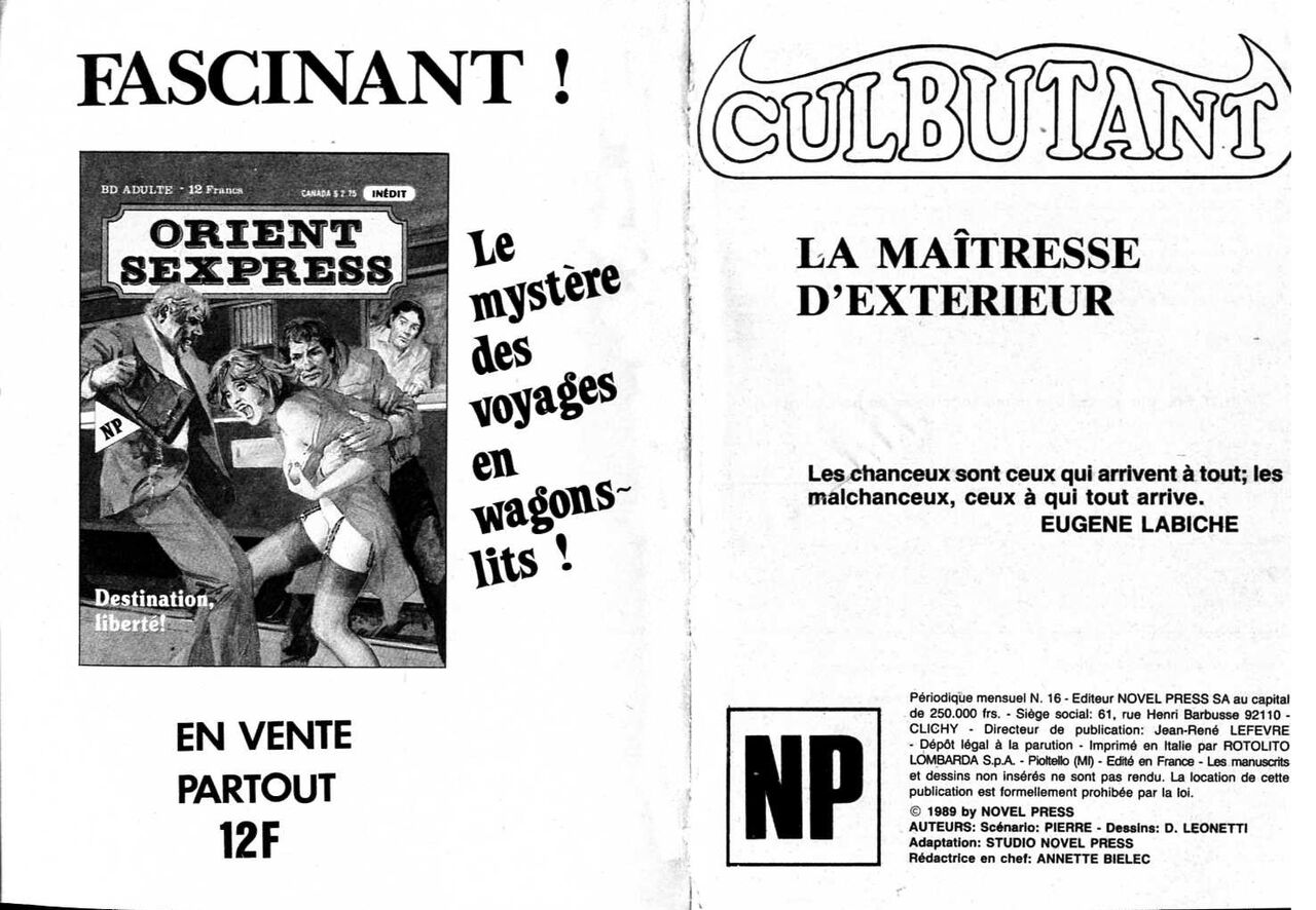 PDF - Novel Press Culbutant 16 La maitresse dextérieur numero d'image 1