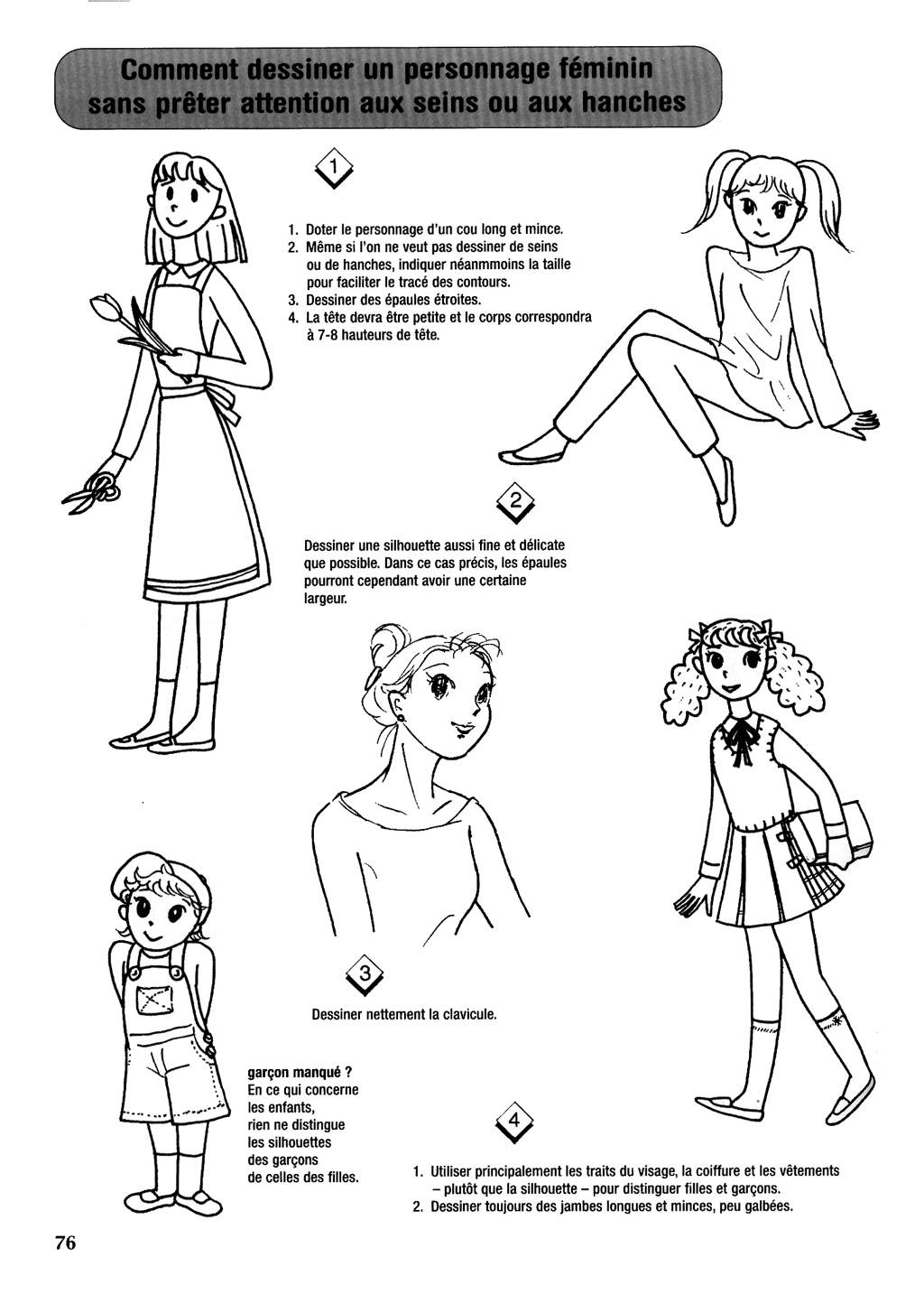 Le dessin du Manga 04 - Personnages feminin, Attitudes, Expressions numero d'image 76