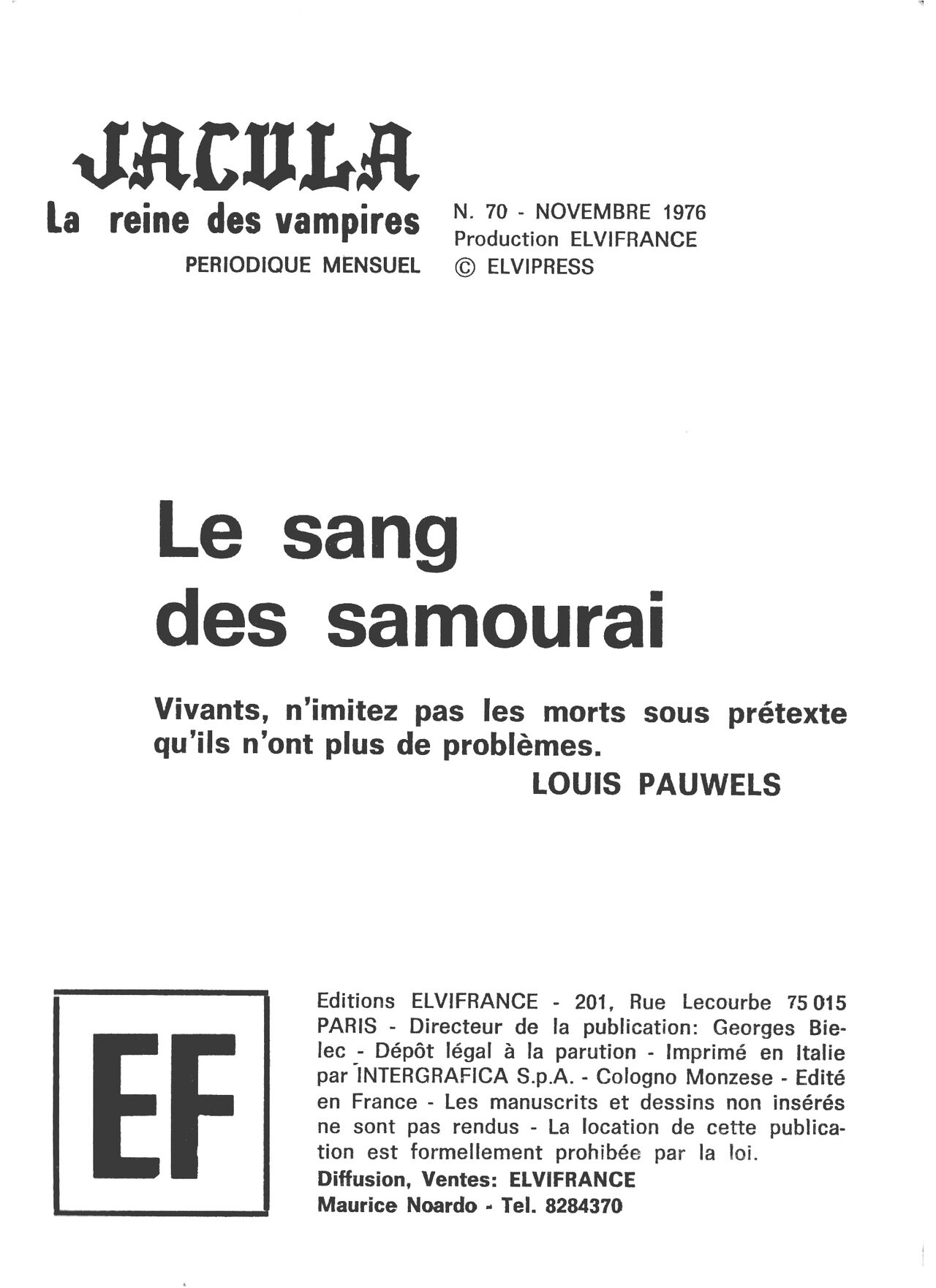 Elvifrance - Jacula - T070 - Le sang des samourai numero d'image 2