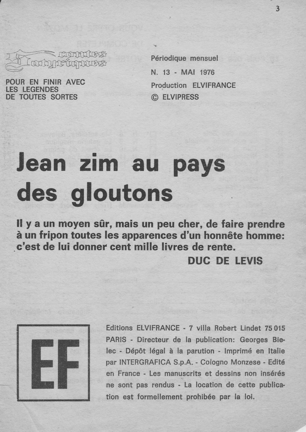 Elvifrance - Contes satyriques - 013 - Jean zim au pays des gloutons numero d'image 2