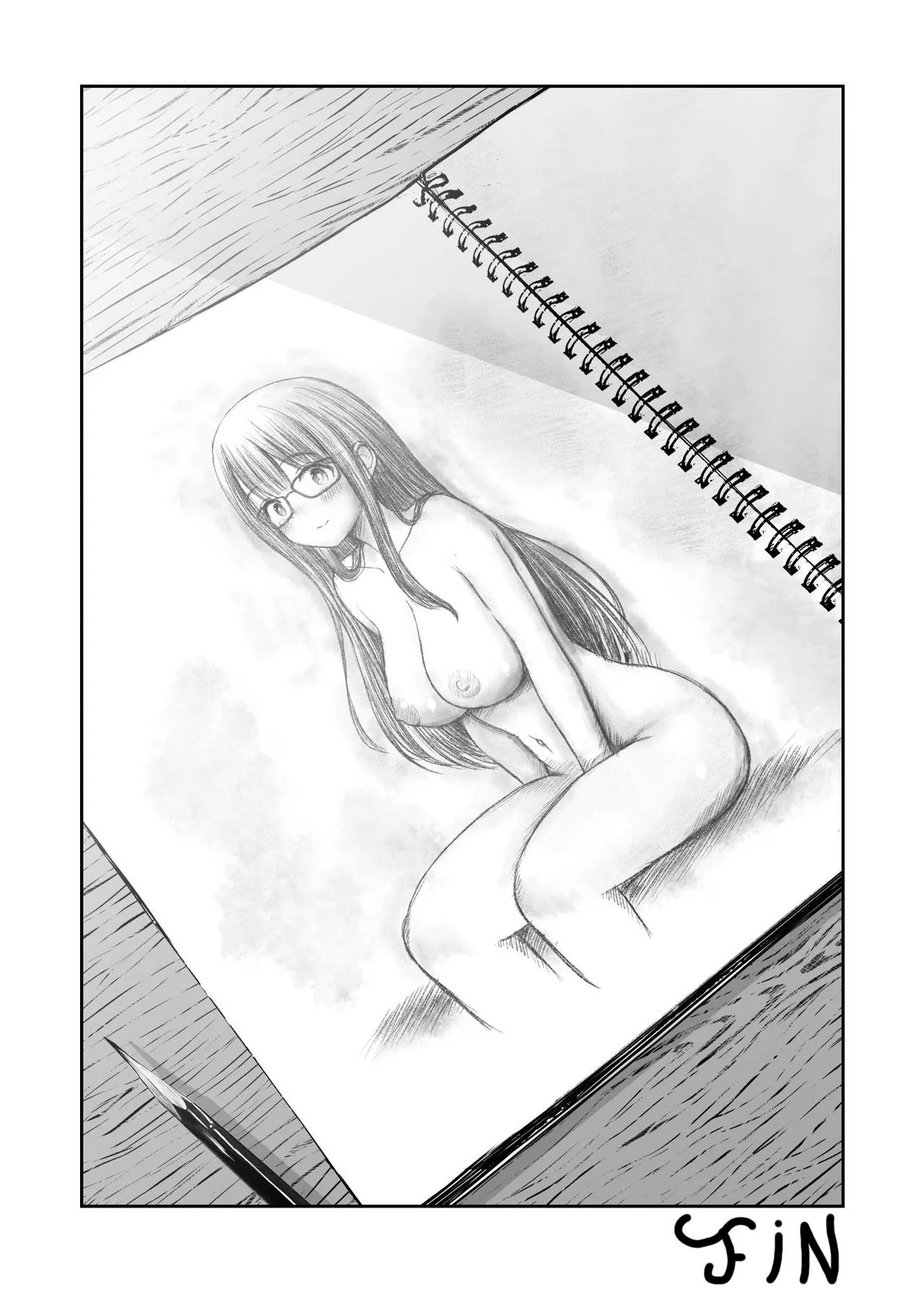 Bijutsubu no Kyonyuu Kouhai ga Nude Model ni Natta Kekka Amari ni Ero Sugite Ore no Geijutsu ga Bakuhatsushita Hanashi  Les secrets du club dart, la decouverte du croquis de nue numero d'image 50