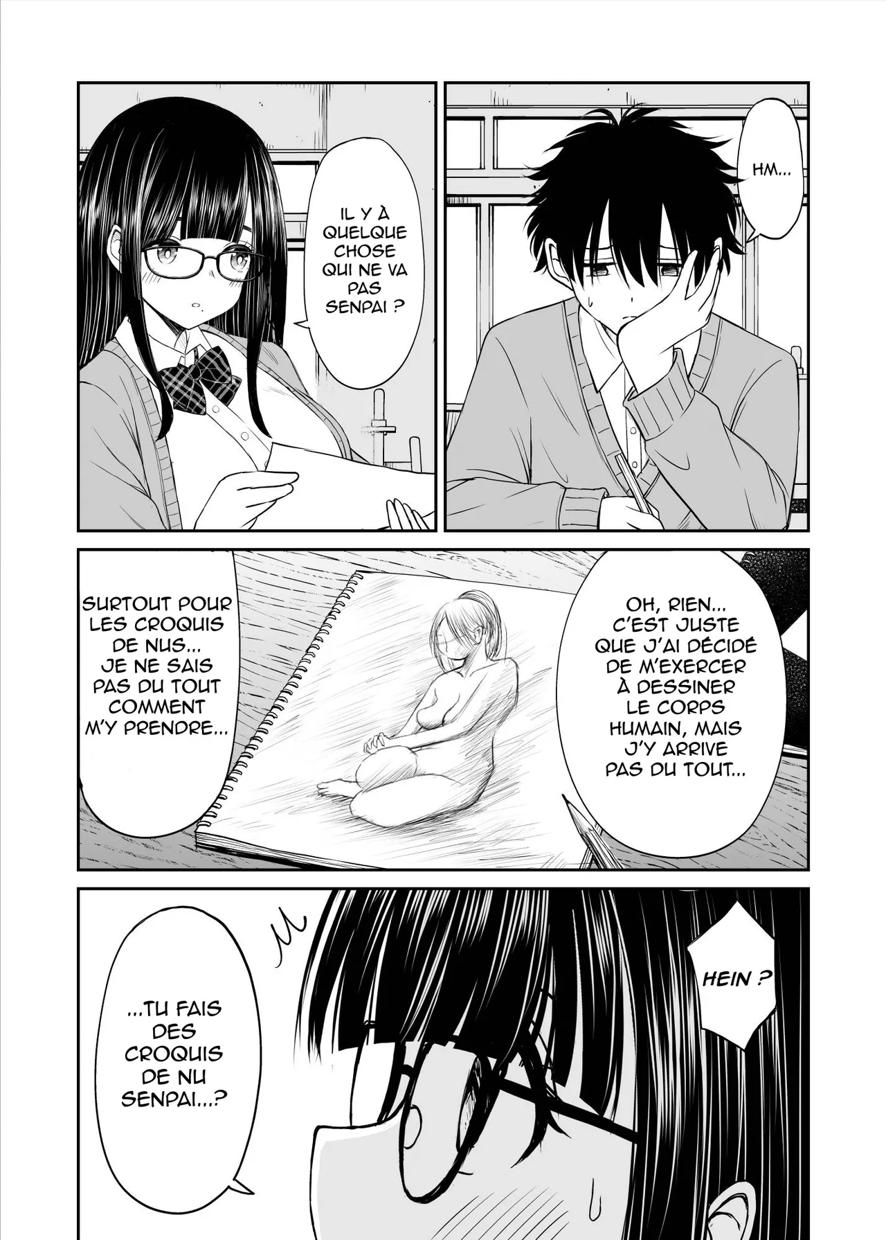 Bijutsubu no Kyonyuu Kouhai ga Nude Model ni Natta Kekka Amari ni Ero Sugite Ore no Geijutsu ga Bakuhatsushita Hanashi  Les secrets du club dart, la decouverte du croquis de nue numero d'image 8