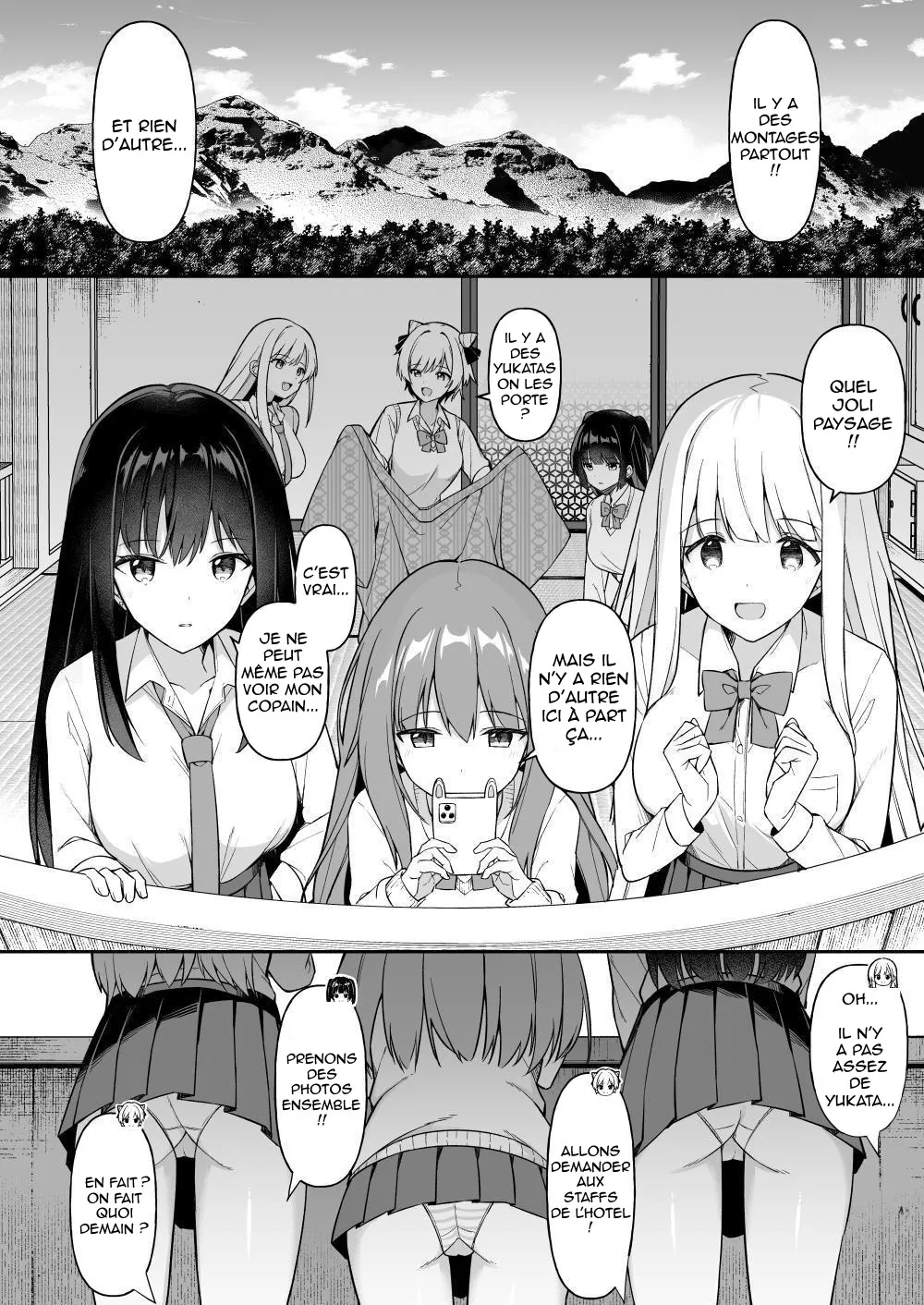 Shuugaku Ryokou de Onsen Ryokan ni Kita Gal, Nakai no Dekachinpo de Wakarase Zecchou  En voyage scolaire a lauberge, des amies rencontrent un puceau a gros bite numero d'image 3