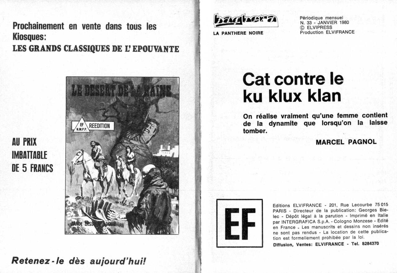 PFA - Elvifrance - Baghera 33 Cat contre le Ku Klux Klan numero d'image 1