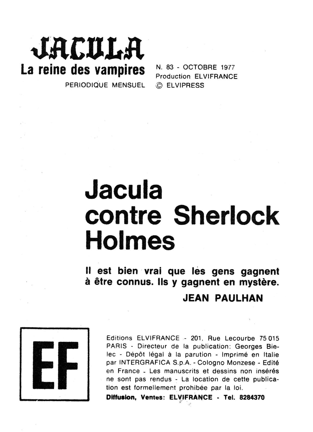 Jacula 083 - Jacula contre Sherlock Holmes numero d'image 2