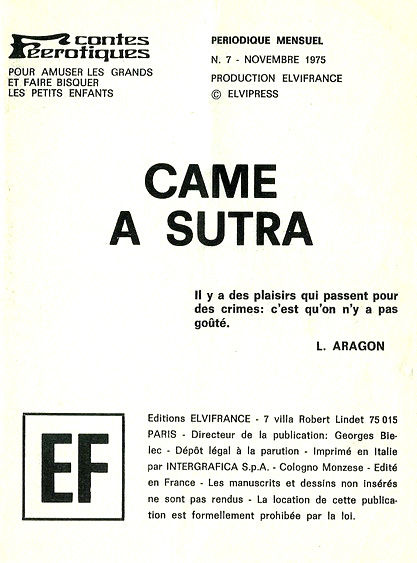 Elvifrance - Contes feerotiques - 007 - Came à Sutra numero d'image 1