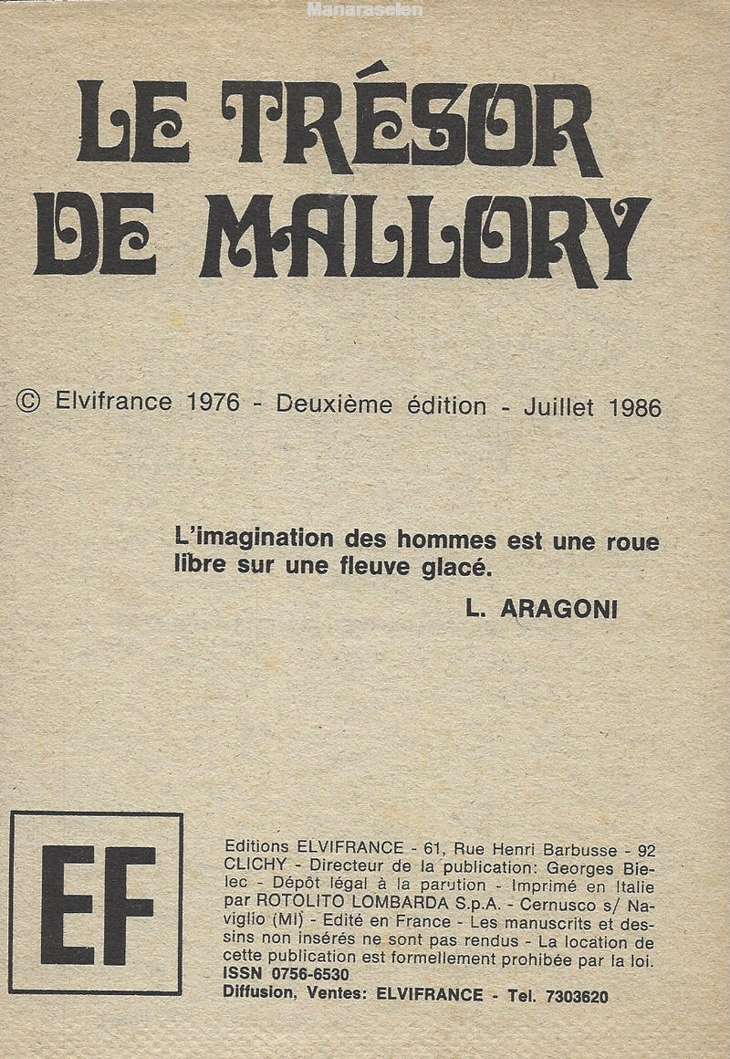 Elvifrance - Série bleu - 024 - Le trésor de Mallory numero d'image 2