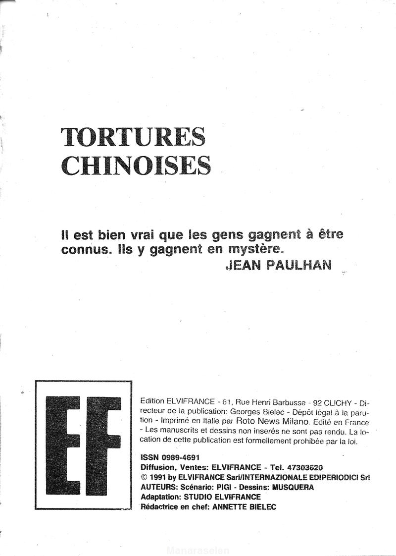 Elvifrance - Série violette - 030 - Tortures chinoises numero d'image 2