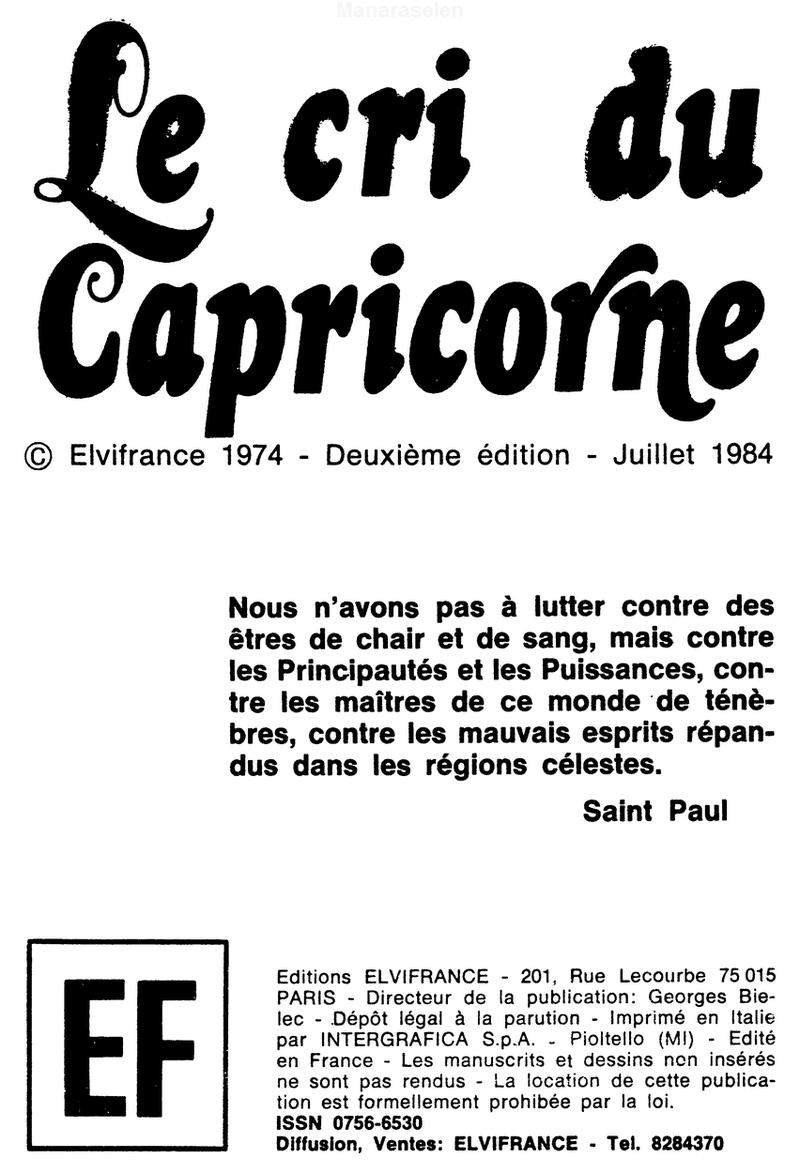 Elvifrance - Série jaune - 004 - Le cri du capricorne numero d'image 2
