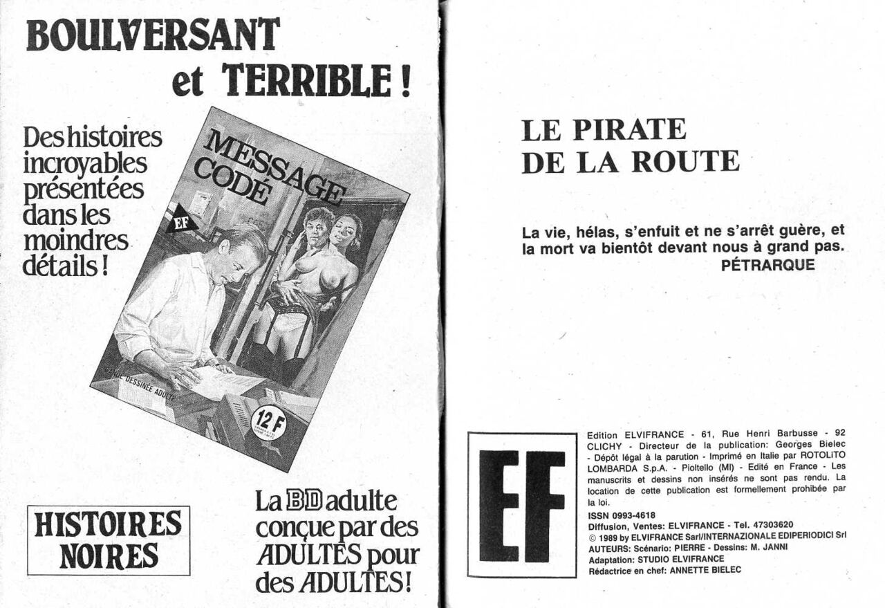 Elvifrance Série Grise 20 Le pirate de la route - Amour trahi numero d'image 1