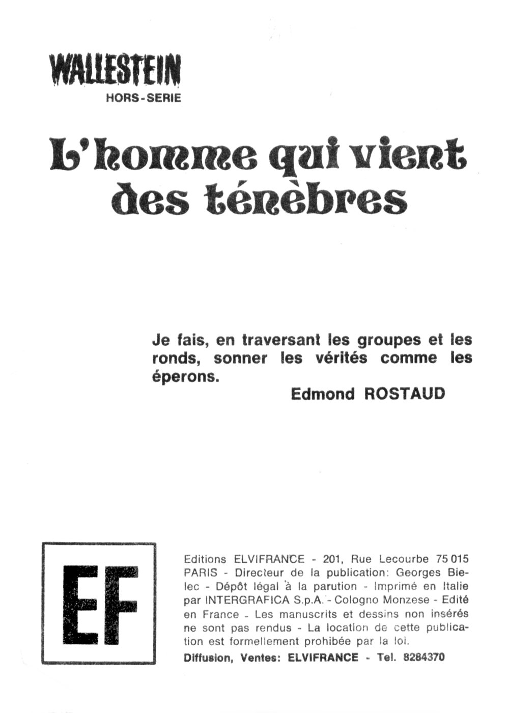 Elvifrance - Hors-serie rouge - A04 - Lhomme qui vient des ténèbres numero d'image 2